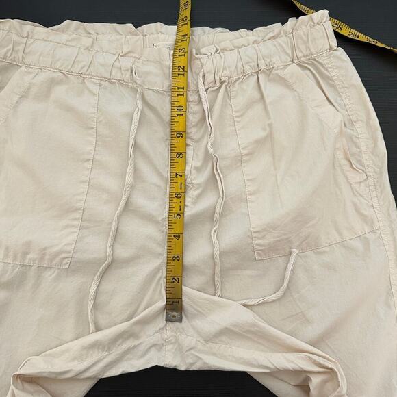 Lou & Grey Tan Cotton Elastic Drawstring Waist Pocket Cropped Pants Size Large - Picture 15 of 16
